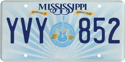 MS license plate YVY852