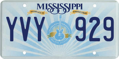 MS license plate YVY929