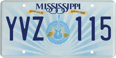 MS license plate YVZ115