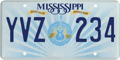 MS license plate YVZ234
