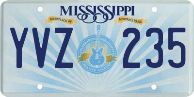 MS license plate YVZ235