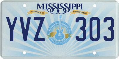 MS license plate YVZ303