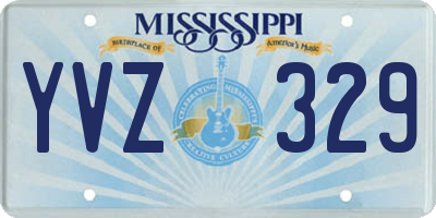 MS license plate YVZ329