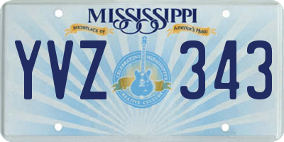 MS license plate YVZ343