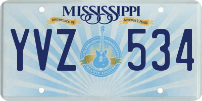 MS license plate YVZ534