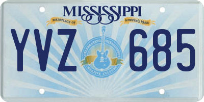 MS license plate YVZ685