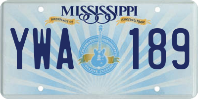 MS license plate YWA189