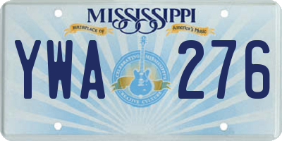 MS license plate YWA276
