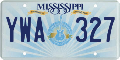 MS license plate YWA327