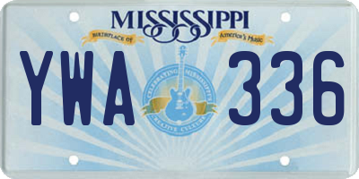MS license plate YWA336