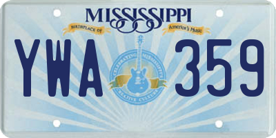 MS license plate YWA359