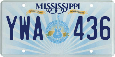 MS license plate YWA436