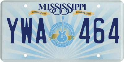 MS license plate YWA464