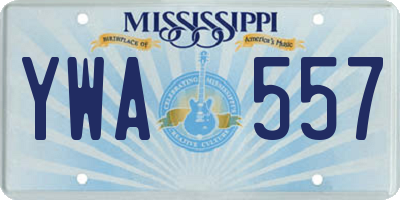 MS license plate YWA557