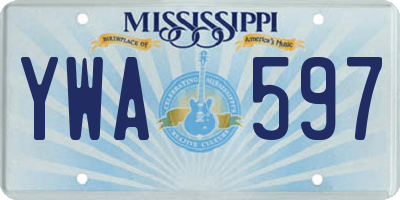 MS license plate YWA597