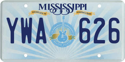 MS license plate YWA626