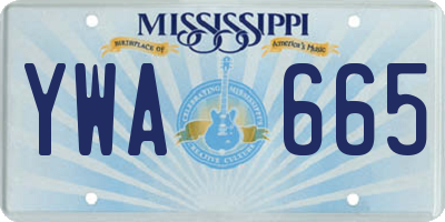 MS license plate YWA665