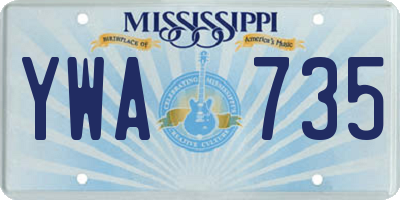 MS license plate YWA735
