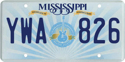 MS license plate YWA826