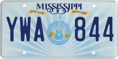 MS license plate YWA844