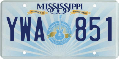 MS license plate YWA851