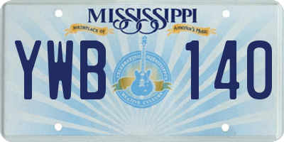 MS license plate YWB140