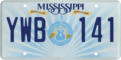 MS license plate YWB141