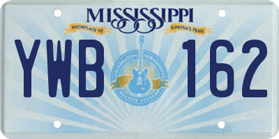 MS license plate YWB162