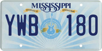 MS license plate YWB180