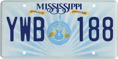 MS license plate YWB188