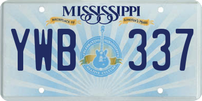 MS license plate YWB337