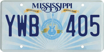 MS license plate YWB405