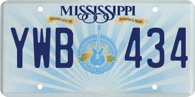 MS license plate YWB434