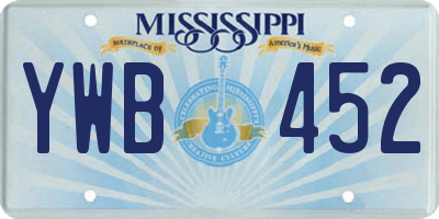 MS license plate YWB452
