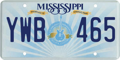 MS license plate YWB465