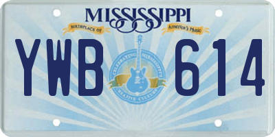 MS license plate YWB614