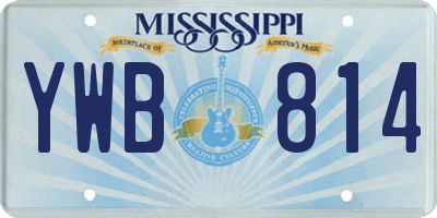 MS license plate YWB814
