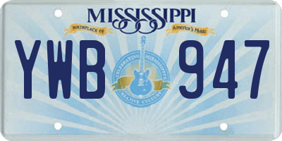 MS license plate YWB947