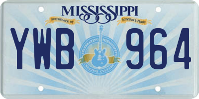 MS license plate YWB964