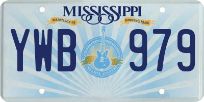 MS license plate YWB979
