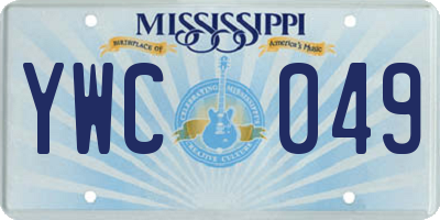 MS license plate YWC049