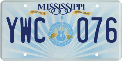 MS license plate YWC076