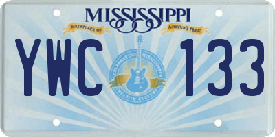 MS license plate YWC133