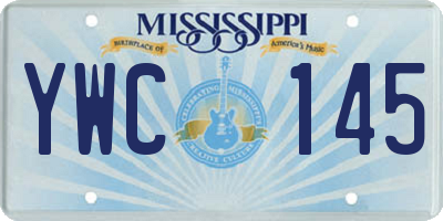 MS license plate YWC145