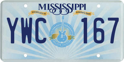 MS license plate YWC167