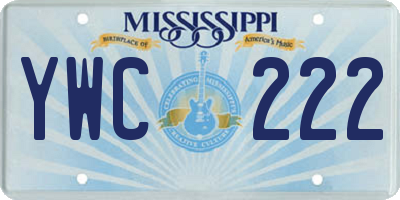 MS license plate YWC222