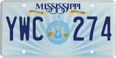 MS license plate YWC274