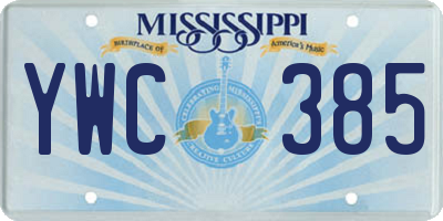 MS license plate YWC385