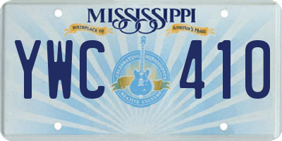 MS license plate YWC410