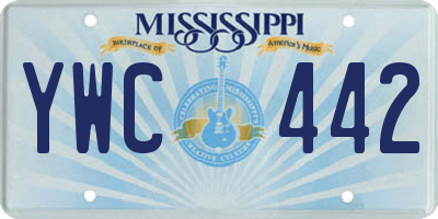 MS license plate YWC442
